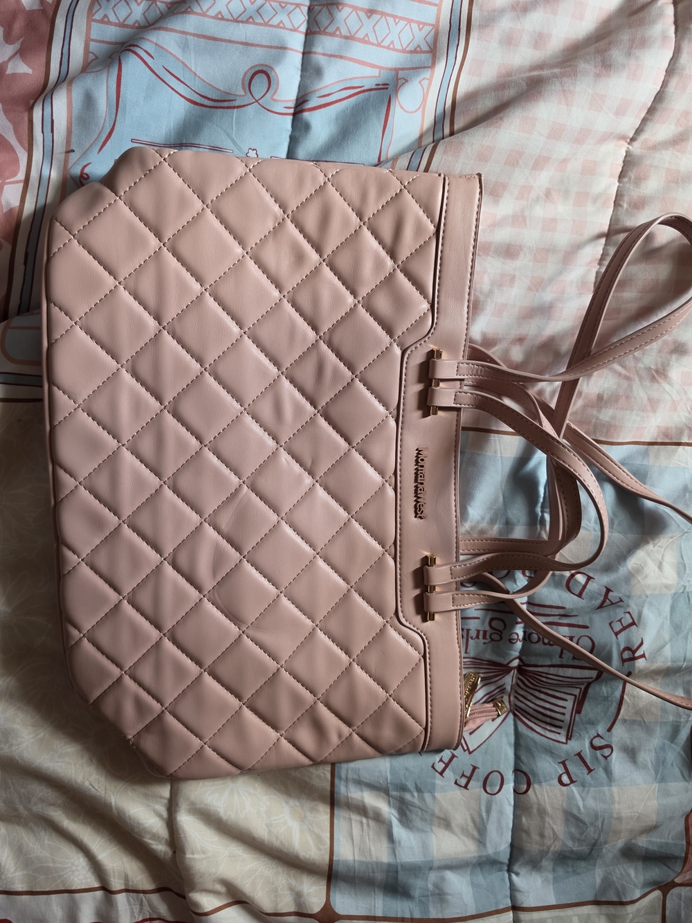 Quilted Pink Tote Bag by Montana West